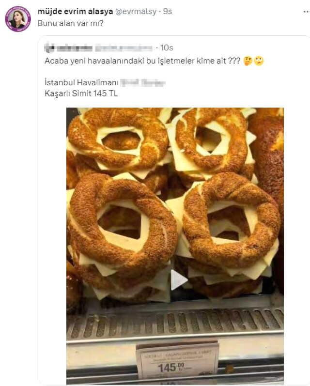 Oyuncu Evrim Alasya, havalimanındaki simidin fiyatını görünce sessiz kalamadı Oyuncu Evrim Alasya, havalimanındaki simidin fiyatını görünce sessiz kalamadı