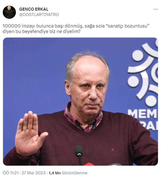 Sanatçıların zehir zemberek tepkilerinin ardından İnce geri adım attı: Üzerimize çok gelindi, özür diliyorum Sanatçıların zehir zemberek tepkilerinin ardından İnce geri adım attı: Üzerimize çok gelindi, özür diliyorum