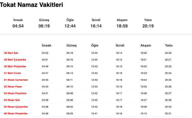 Tokat, Tunceli, Uşak akşam ezanı saat kaçta? 27 Mart Tokat, Tunceli, Uşak ezan vakitleri! Tokat, Tunceli, Uşak iftar ne zaman?