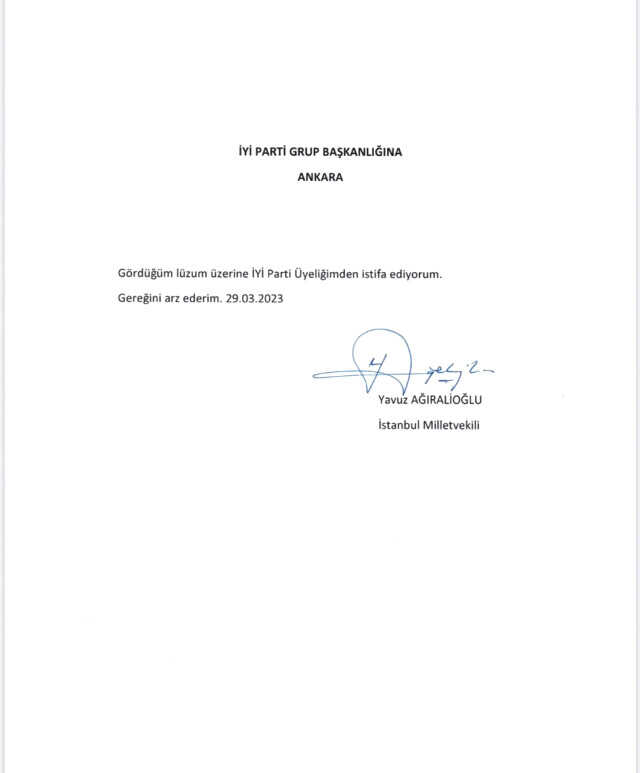 Akşener, Ağıralioğlu'nun istifasını sunacağı yarınki randevusunu iptal etti: İstifa tek taraflı karar verme usulüdür