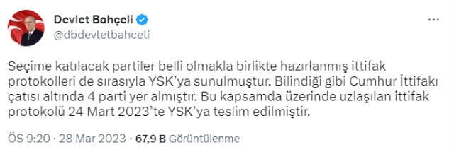 MHP, AK Parti ile ortak listeyle mi seçime gidecek? Bahçeli'den merak edilen soruya yanıt MHP, AK Parti ile ortak listeyle mi seçime gidecek? Bahçeli'den merak edilen soruya yanıt