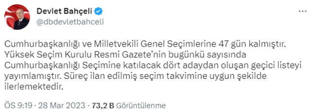 MHP, AK Parti ile ortak listeyle mi seçime gidecek? Bahçeli'den merak edilen soruya yanıt MHP, AK Parti ile ortak listeyle mi seçime gidecek? Bahçeli'den merak edilen soruya yanıt