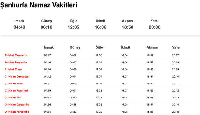 Şanlıurfa, Siirt, Şırnak sahur ne zaman, saat kaçta? 28 Mart Urfa, Siirt, Şırnak imsak vakti! Urfa, Siirt, Şırnak sabah ezanı saat kaçta okunuyor?
