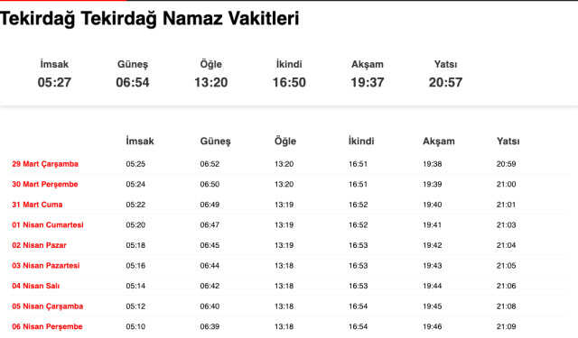 Tekirdağ, Sakarya, Yalova sahur ne zaman, saat kaçta? 28 Mart Tekirdağ, Sakarya, Yalova imsak vakti! Tekirdağ, Sakarya, Yalova sabah ezanı saat kaçta?