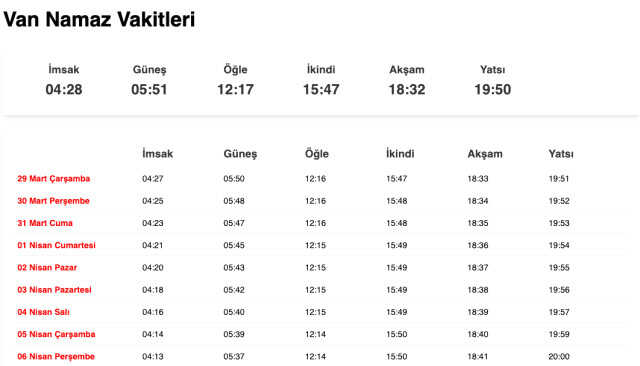 Yozgat, Van sahur ne zaman, saat kaçta? 28 Mart Yozgat, Van imsak vakti! Van, Yozgat sabah ezanı saat kaçta okunuyor?