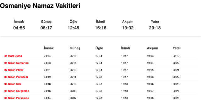 Nevşehir, Niğde, Osmaniye sahur ne zaman, saat kaçta? 31 Mart Nevşehir, Niğde, Osmaniye imsak vakti! Nevşehir, Niğde, Osmaniye sabah ezanı saat kaçta?