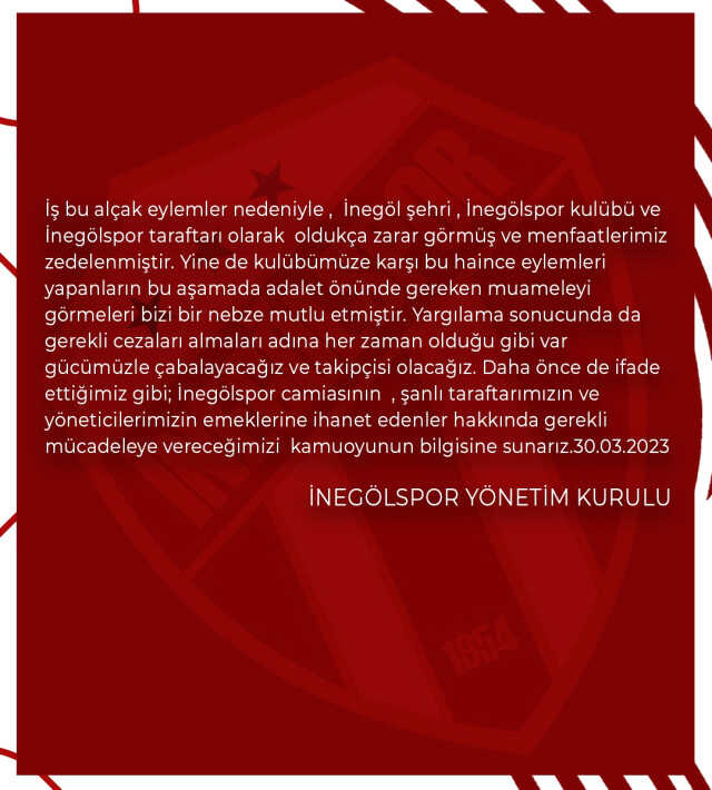 Türk futbolunun 70 yıllık kulübünde deprem! İnegölspor, iki futbolcunun şikeden tutuklandığını açıkladı