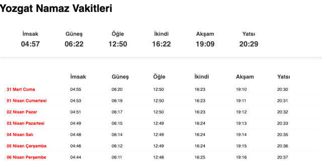 Yozgat, Sinop, Van akşam ezanı saat kaçta? 30 Mart Yozgat, Sinop, Van ezan vakitleri! Yozgat, Sinop, Van iftar ne zaman?