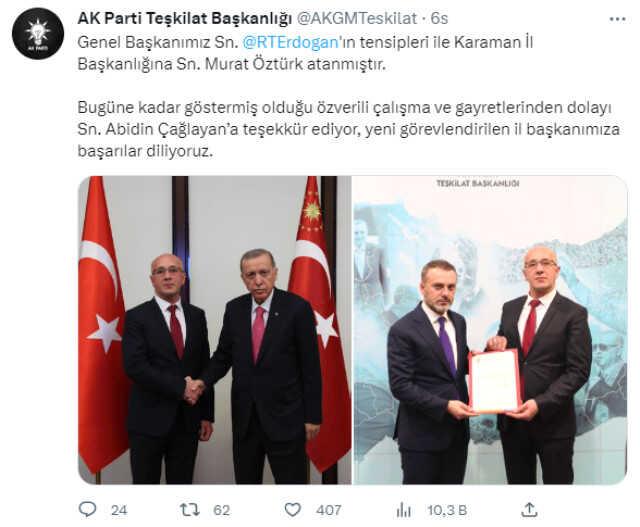 AK Parti'de seçim hazırlığı! 3 il başkanlığına yeni atamalar yapıldı AK Parti'de seçim hazırlığı! 3 il başkanlığına yeni atamalar yapıldı