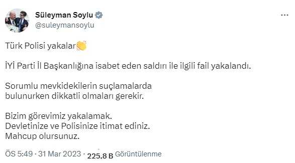 EMNİYET: SALDIRI DEĞİL, HIRSIZ