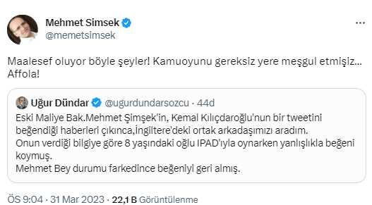 Kılıçdaroğlu'nun seçim kampanyasını beğenip geri çeken Mehmet Şimşek konuştu Kılıçdaroğlu'nun seçim kampanyasını beğenip geri çeken Mehmet Şimşek konuştu