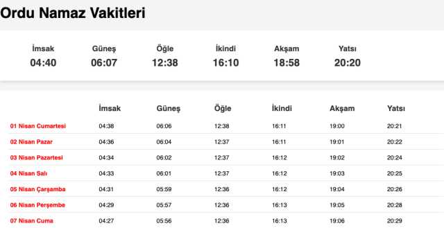 Samsun, Ordu, Sivas akşam ezanı saat kaçta? 31 Mart Samsun, Sivas, Ordu ezan vakitleri! Samsun, Sivas, Ordu iftar ne zaman?