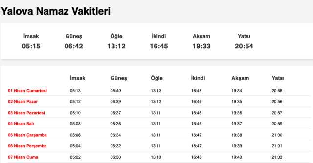 Tekirdağ, Sakarya, Yalova akşam ezanı saat kaçta? 31 Mart Tekirdağ, Sakarya, Yalova ezan vakitleri! Tekirdağ, Sakarya, Yalova iftar ne zaman?
