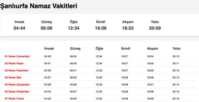 Şanlıurfa, Siirt, Şırnak sahur ne zaman, saat kaçta? 1 Nisan Urfa, Siirt, Şırnak imsak vakti! Urfa, Siirt, Şırnak sabah ezanı saat kaçta okunuyor?