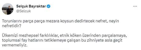 'Torunlarını parça parça mezara koysun' sözleri Selçuk Bayraktar'ı çileden çıkarttı