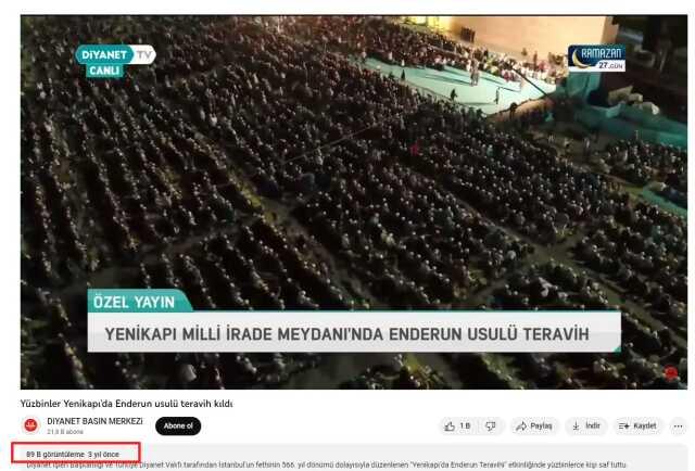 Yenikapı'da kılınan teravih namazına ait görüntülerin güncel olduğu iddiası