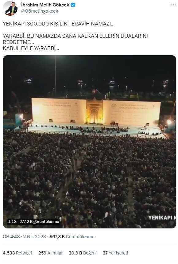 Yenikapı'da kılınan teravih namazına ait görüntülerin güncel olduğu iddiası