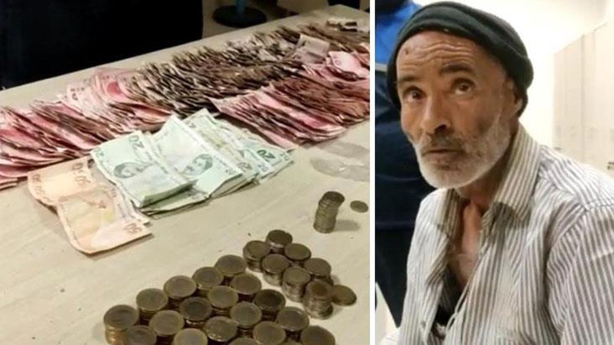 Dilencinin yarım günlük mesaisi! Üzerinden çıkan paraya inanamayacaksınız