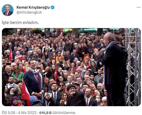 Kılıçdaroğlu'ndan İmamoğlu paylaşımı: İşte benim evladım