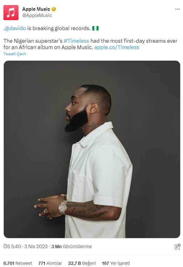 Nijeryalı şarkıcı Davido, 'Timeless' albümü ile müzik platformlarında rekor üstüne rekor kırdı