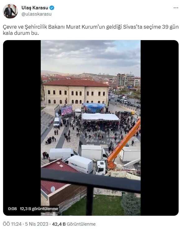 Bakan Kurum Sivas'ta konuşurken, alan neredeyse boş kaldı! CHP'li vekilden olay yorum