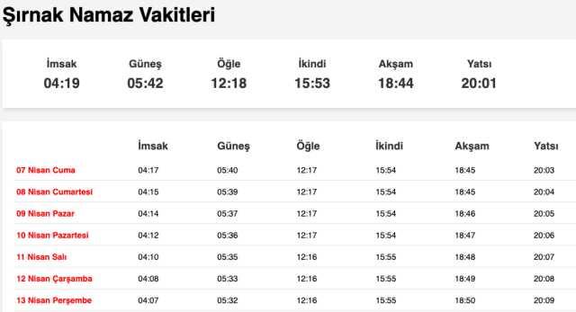 Şanlıurfa, Siirt, Şırnak sahur ne zaman, saat kaçta? 6 Nisan Urfa, Siirt, Şırnak imsak vakti! Urfa, Siirt, Şırnak sabah ezanı saat kaçta okunuyor?