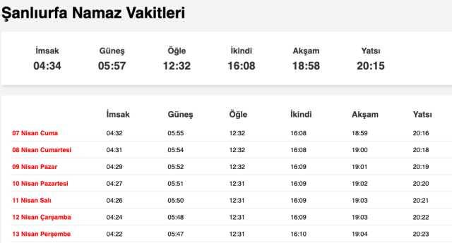 Şanlıurfa, Siirt, Şırnak sahur ne zaman, saat kaçta? 6 Nisan Urfa, Siirt, Şırnak imsak vakti! Urfa, Siirt, Şırnak sabah ezanı saat kaçta okunuyor?