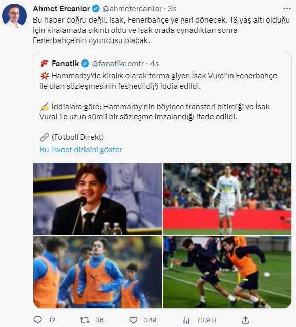 Gerçek bambaşka çıktı! İsak Vural, 18'ini doldurunca yine Fenerbahçe'ye gelecek