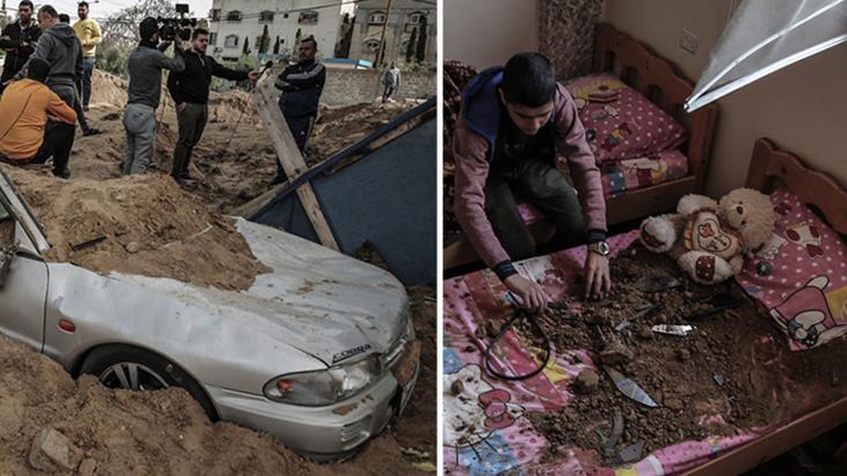 İsrail'in saldırısı sonrası Gazze'de son durum! Evler hasar gördü, arazilerde dev çukurlar oluştu
