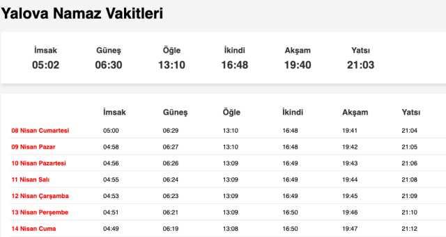 Tekirdağ, Sakarya, Yalova akşam ne zaman, saat kaçta? 7 Nisan Tekirdağ, Sakarya, Yalova namaz vakti! Tekirdağ, Sakarya, Yalova akşam ezanı saat kaçta?