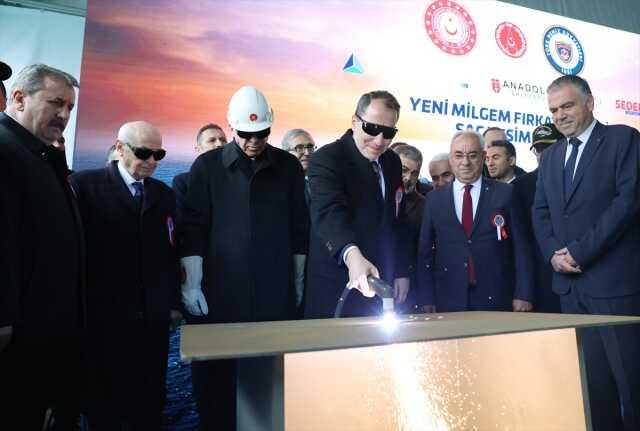 Cumhur İttifakı liderleri, 3 yeni firkateynin sac kesme törenine katıldı