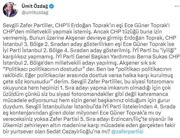 Eski eşi sayesinde vekil adayı olduğu öne sürülen Ece Güner, isyan etti