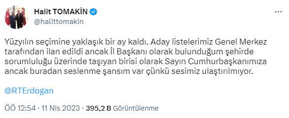 AK Parti'de 'İstifanın eşiğindeyiz' diyen Ordu İl Başkanı Halit Tomakin görevden alındı