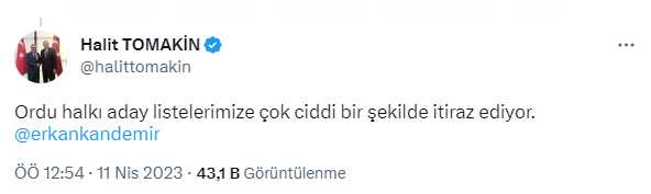 AK Parti'de 'İstifanın eşiğindeyiz' diyen Ordu İl Başkanı Halit Tomakin görevden alındı