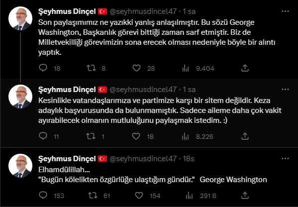 AK Partili vekil aday gösterilmeyince dikkat çeken bir paylaşım yaptı: Bugün kölelikten özgürlüğe ulaştığım gündür AK Partili vekil aday gösterilmeyince dikkat çeken bir paylaşım yaptı: Bugün kölelikten özgürlüğe ulaştığım gündür