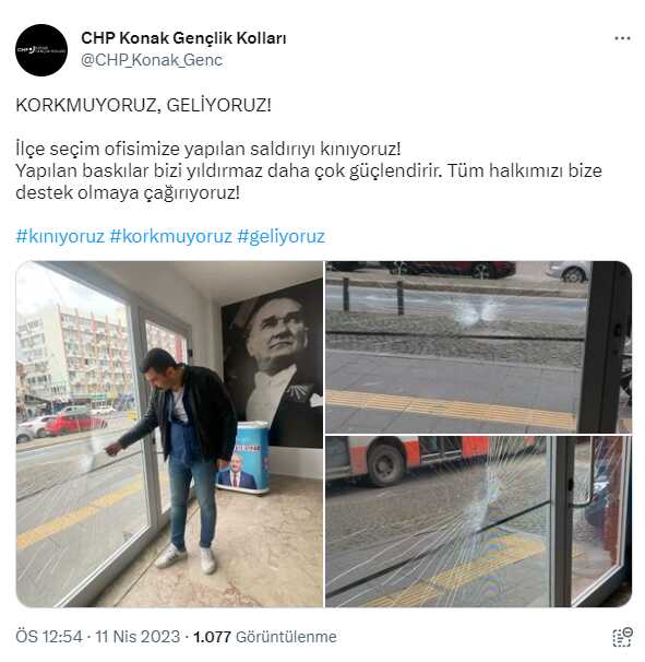 İzmir'de CHP seçim bürosuna taşlı saldırı! Gözaltına alınan şüphelinin madde bağımlısı olduğu iddia edildi