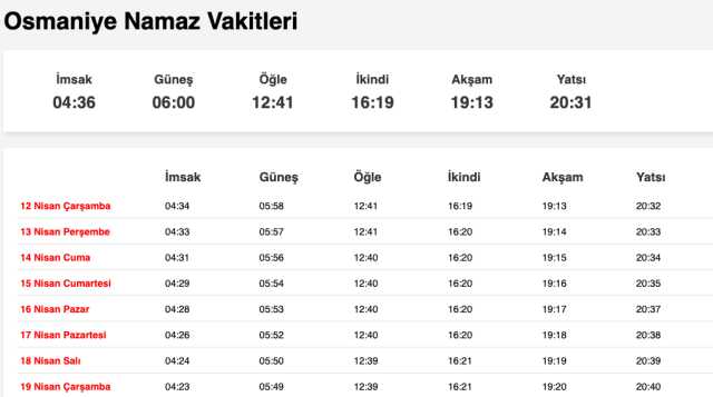 Nevşehir, Niğde, Osmaniye sahur saat kaçta? 12 Nisan Nevşehir, Niğde, Osmaniye imsak vakti! Nevşehir, Niğde, Osmaniye sabah ezanı saat kaçta?