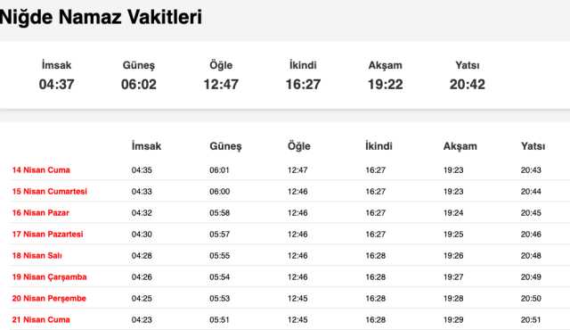 Nevşehir, Niğde, Osmaniye sahur saat kaçta? 13 Nisan Nevşehir, Niğde, Osmaniye imsak vakti! Nevşehir, Niğde, Osmaniye sabah ezanı saat kaçta?