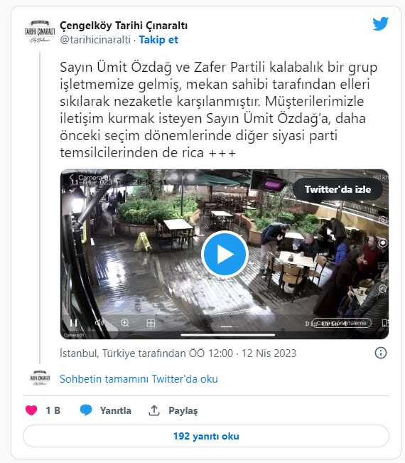 Özdağ'ın partililerle gittiği İstanbul'daki tarihi mekanda tartışma! İşletmeden dikkat çeken 'Provokasyon' çıkışı Özdağ'ın partililerle gittiği İstanbul'daki tarihi mekanda tartışma! İşletmeden dikkat çeken 'Provokasyon' çıkışı