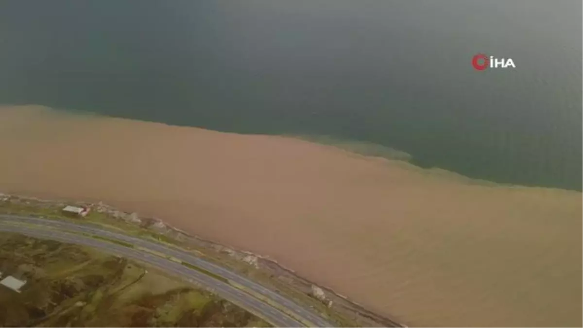 Sel suları Van Gölü'nü kahverengine boyadı