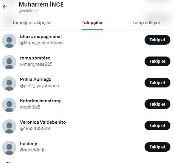 20 günde 300 bin takipçi kaybeden Muharrem İnce'nin hesabına bot takipçi yüklendiği ortaya çıktı