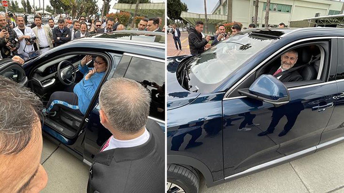 Hazine ve Maliye Bakanı Nebati, Togg'u kullanarak Adana'dan Mersin'e gitti