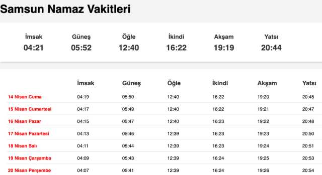 Samsun, Sinop sahur ne zaman, saat kaçta? 13 Nisan Samsun, Sinop imsak vakti! Samsun, Sinop sabah ezanı saat kaçta okunuyor?