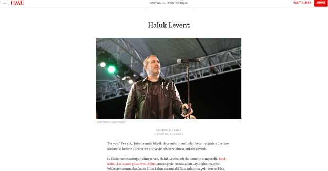 Haluk Levent'in 'Dünyanın en etkili 100 kişisi' arasında gösterilmediği iddiası Haluk Levent'in 'Dünyanın en etkili 100 kişisi' arasında gösterilmediği iddiası