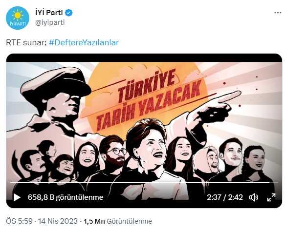 İyi Parti'den Seçim Kampanyası Videosu: 'Rte Sunar: Deftere Yazılanlar'