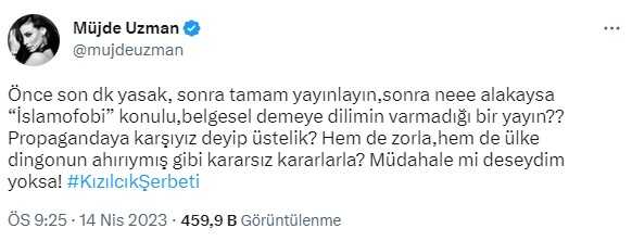 Kızılcık Şerbeti yayını özet sırasında durduruldu! Dizi yerine İslamofobi belgeseli yayınlandı