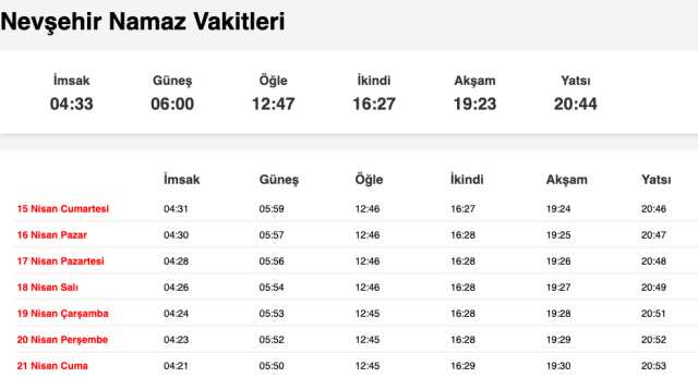 Nevşehir, Niğde, Osmaniye sahur saat kaçta? 14 Nisan Nevşehir, Niğde, Osmaniye imsak vakti! Nevşehir, Niğde, Osmaniye sabah ezanı saat kaçta?