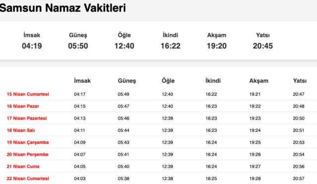 Samsun, Sinop sahur ne zaman, saat kaçta? 14 Nisan Samsun, Sinop imsak vakti! Samsun, Sinop sabah ezanı saat kaçta okunuyor? Samsun, Sinop sahur ne zaman, saat kaçta? 14 Nisan Samsun, Sinop imsak vakti! Samsun, Sinop sabah ezanı saat kaçta okunuyor?