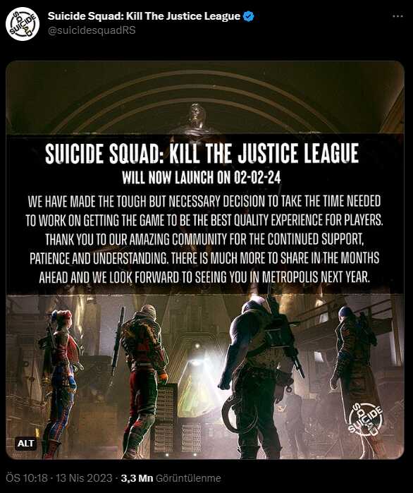 Suicide Squad: Kill the Justice League tekrardan daha ertelendi Suicide Squad: Kill the Justice League tekrardan daha ertelendi