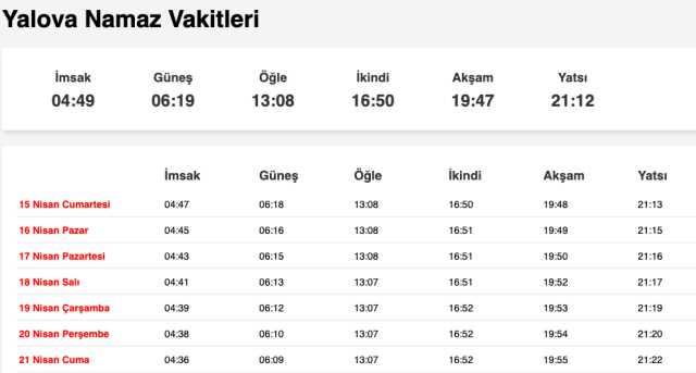 Tekirdağ, Sakarya, Yalova iftar saat kaçta? 14 Nisan Tekirdağ, Sakarya, Yalova namaz vakti! Tekirdağ, Sakarya, Yalova akşam ezanı saat kaçta?
